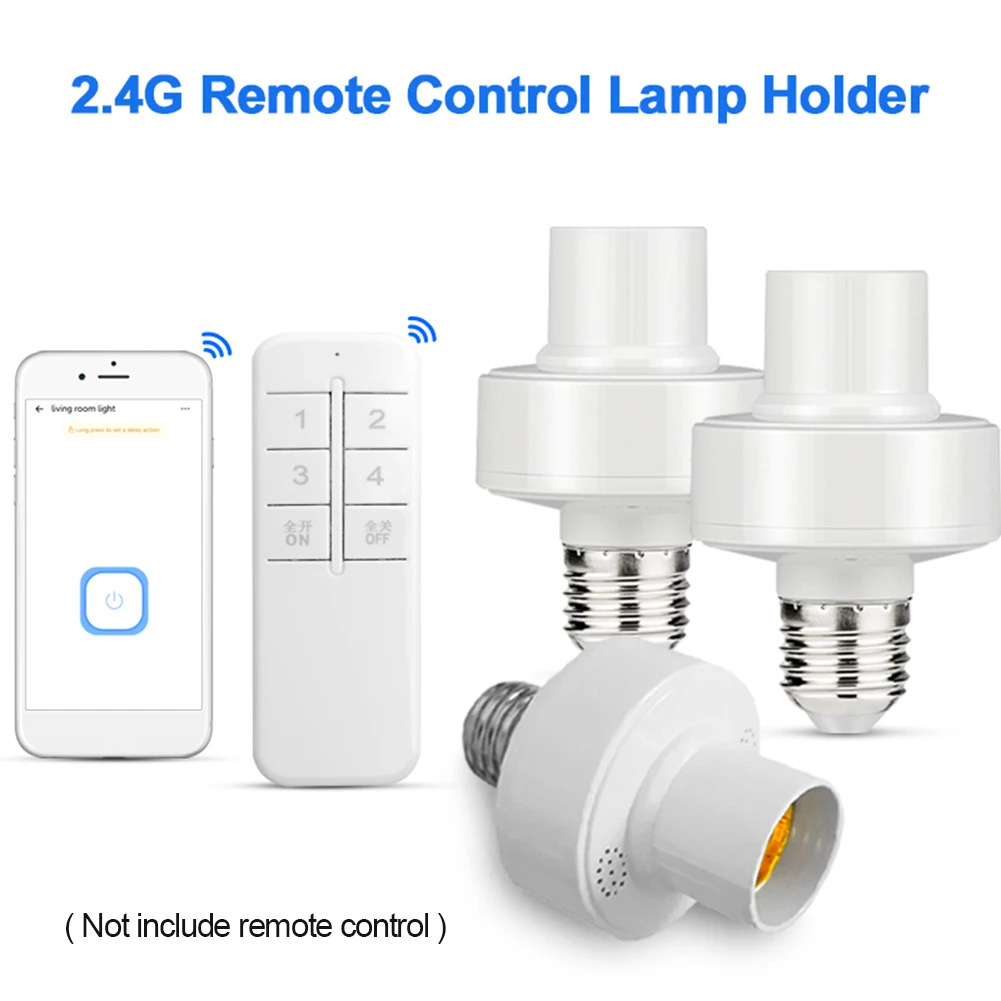 Bluetooth-compatible Smart Light Bulb Socket E27 Lamp Bulb Holder Supports eWeLink App Control for iOS Android