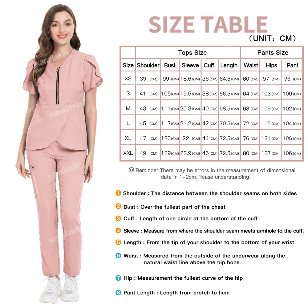 Multilcolor Beautician Uniform Women Medical Scrub Set Hospital Clothes Nurse Accessories Dental Surgery Suit Top+Straight Pants