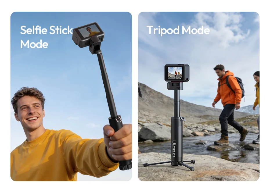 Ulanzi MT98 Faltbarer Selfie-Stick Stativ für Insta360 für DJI Action 6/5/4 für Outdoor-Reisen Vlog Selfie-Stick Stativ 17-57cm – Detail 9