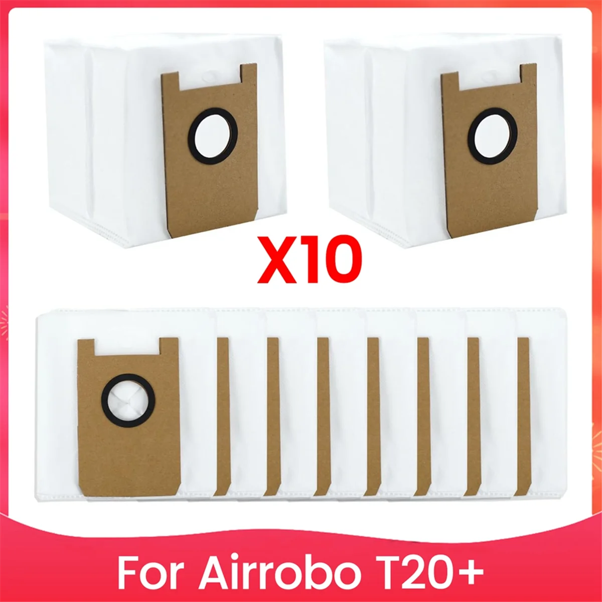 T20 Staubbeutel Ersatz für Airrobo T20+ Roboterstaubsauger, 10er-Pack