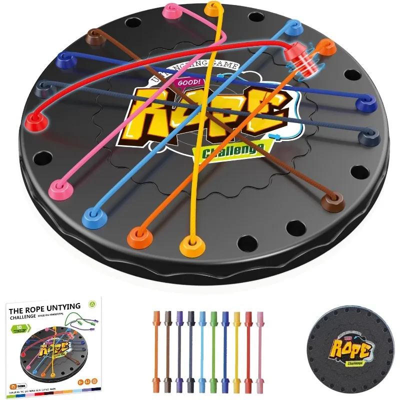 

Rope Untangling Puzzle Educational Strategy Game for Kids Adults Family Travel & Party Fun Multi-Level Challenges Easter Gifts