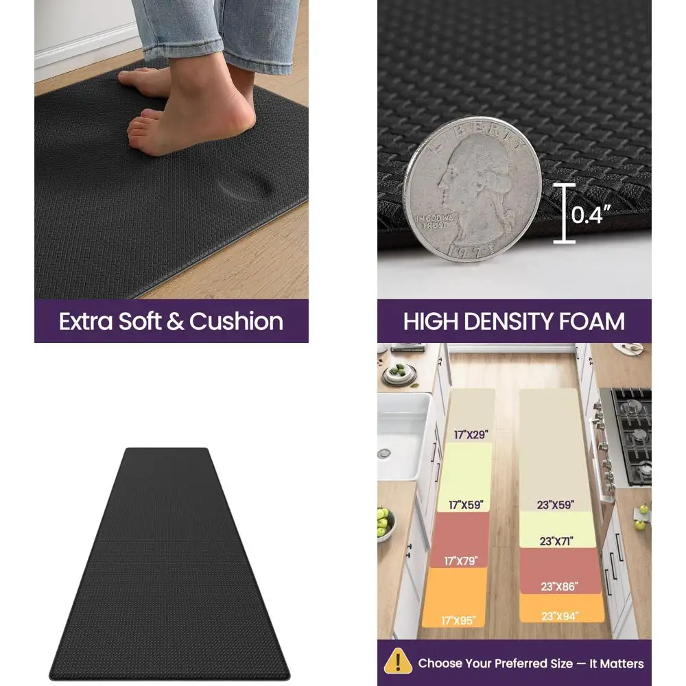 

Мягкий кухонный напольный коврик против усталости, 23x59, большой водонепроницаемый коврик, удобная подкладка из пены с эффектом памяти для раковины и Lau