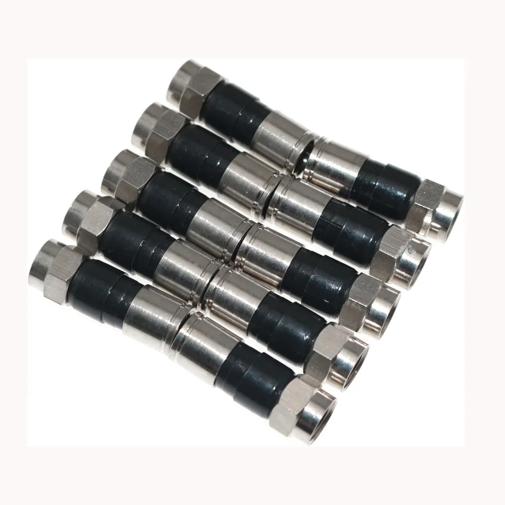 10PCS RG6 F Type Compression Connector - 2.7cm High Quality Snap Seal Plug Connectors For Sky Satellite Cable L15