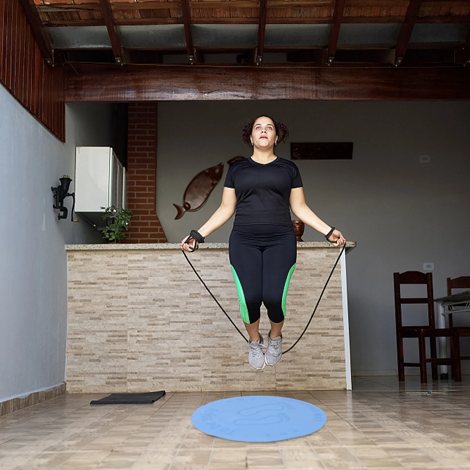 

Коврик для прыжков с скакалкой, круглый, из TPE, амортизирующий, нескользящий, для дома, бесшумный, для фитнеса, для тренировок, снижения шума