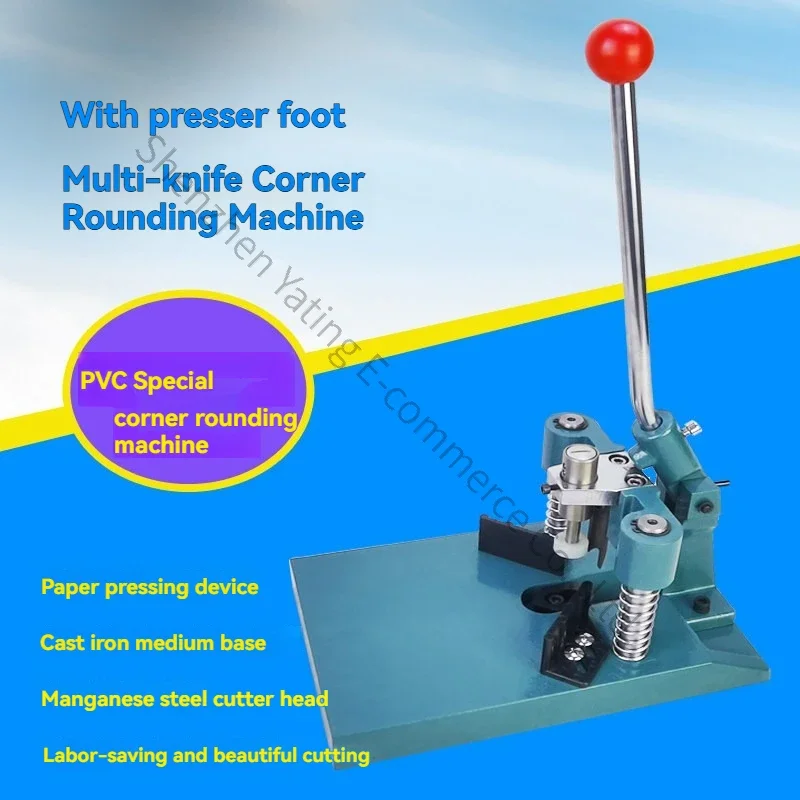Corner cutter for photo albums and cards;multi-blade corner rounding machine with a hold-down clamp;manual corner rounding tool
