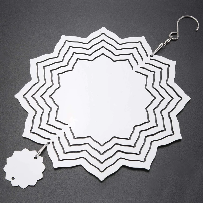 2er Pack 8 Zoll DIY Handwerk Ornamente wind betriebene kinetische Skulptur, doppelseitige Sublimation Winds pinner