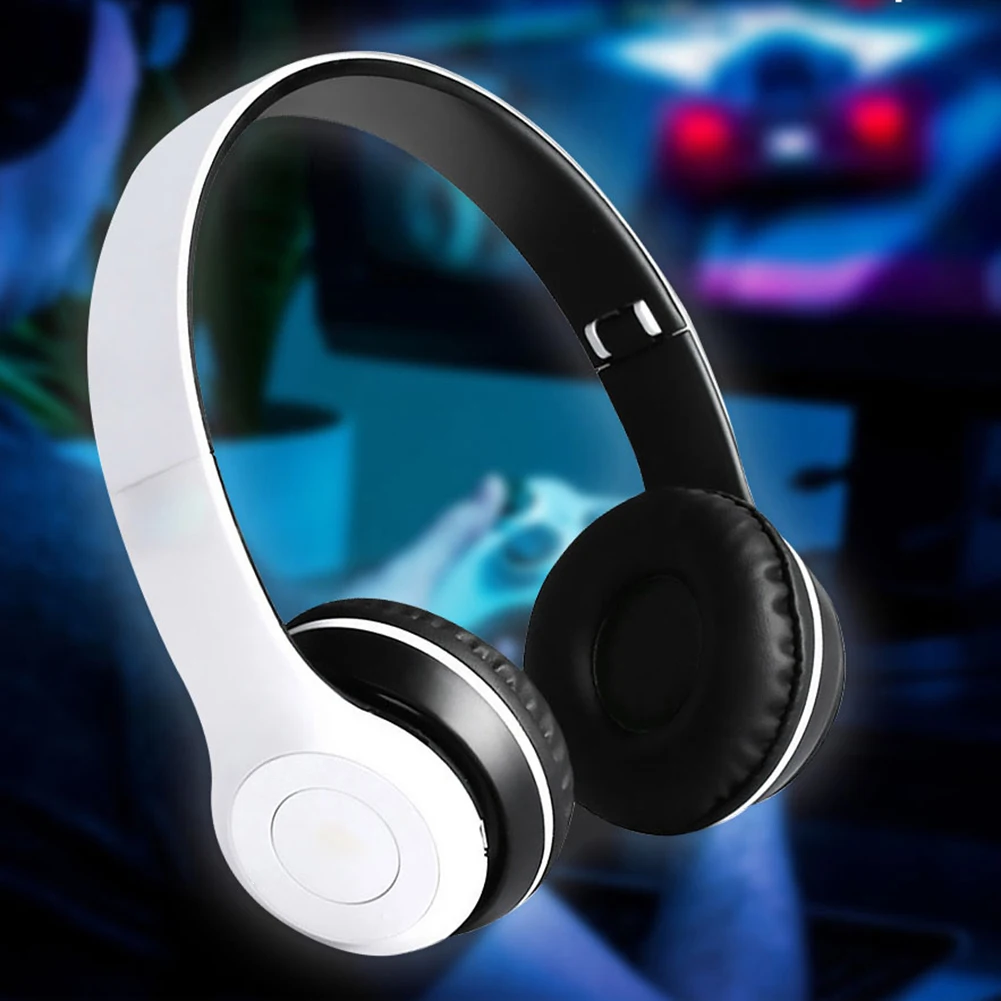 P47 Wireless Headset Over Ear Headphones Noise Cancelling Bluetooth-Compatible 5.0 Sports Game Headset Built-in Mic Mp3 Player