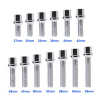 5 piezas 27/30/33/35/40/42/45/50/52/55/60/65mm alargar pernos de rueda de acero M14 x 1,5mm tuercas de rueda traje de asiento para VW Volkswagen