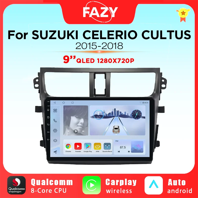 Android All In One For SUZUKI CELERIO CULTUS 2015-2018 Car Radio Stereo Multimedia Navigation GPS Video DSP Wireless Carplay 4G