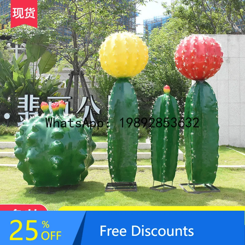ZK Outdoor Artificial Large Plant Cactus Cacti Landscape Fiberglass Sculpture Large Ornament