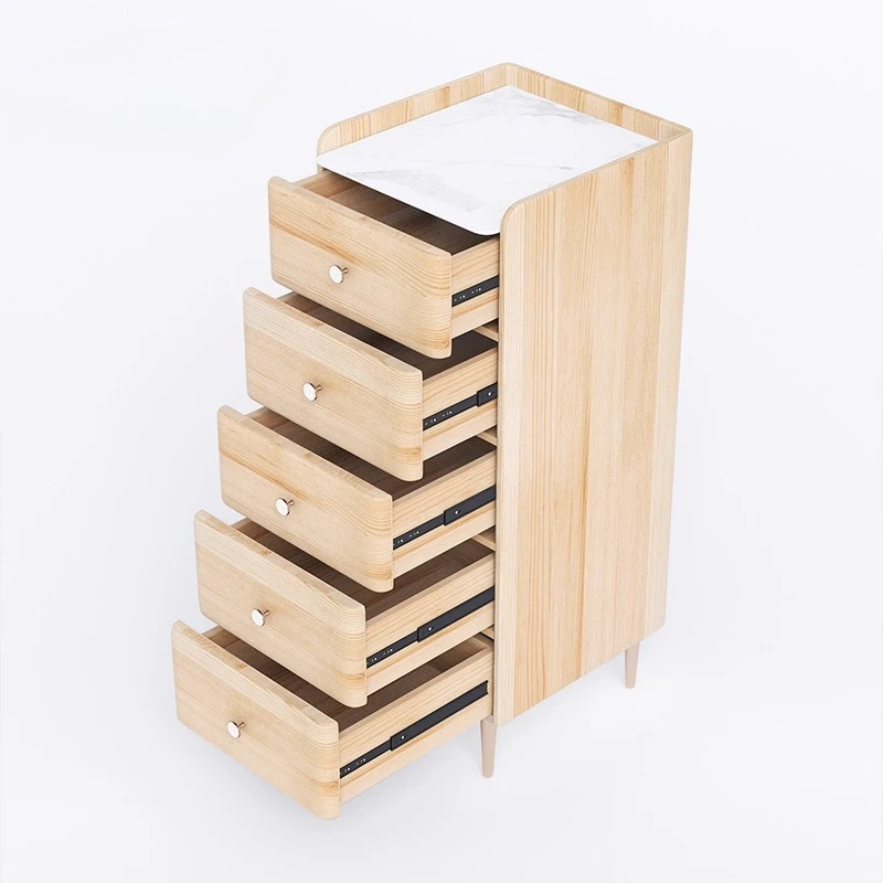 خزانة تخزين بأدراج بجانب السرير باللون الأسود على الطراز القديم من Bauhaus لتخزين المجوهرات الإيطالية البسيطة ومستشعر الضوء #5