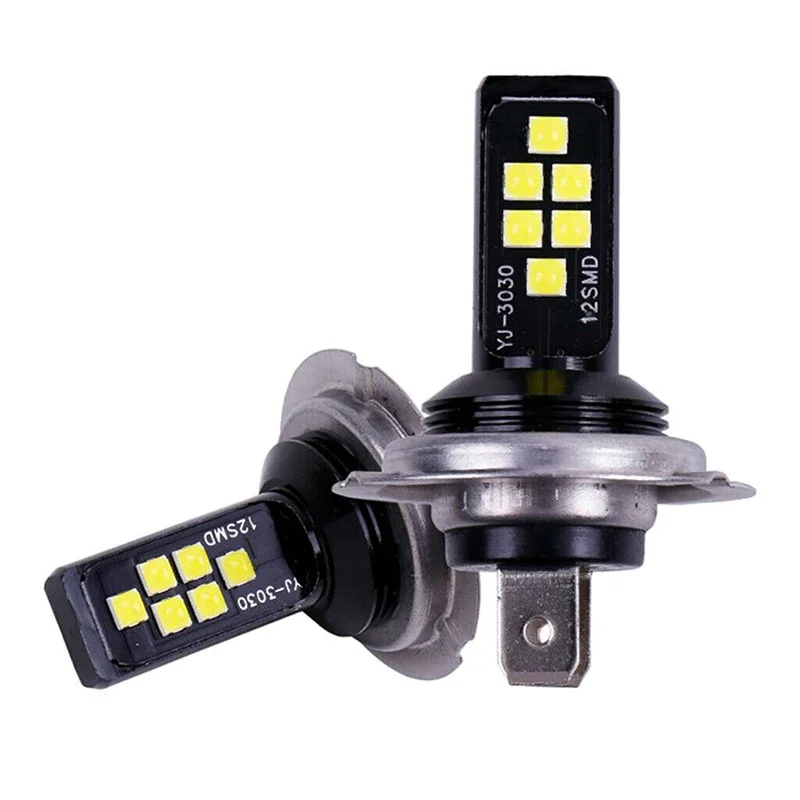 

1PC Car Light H7 H4 LED Car Headlight Bulbs 3030 12SMD 12V Bright White H1 H3 H8 LED Bulbs High Power Car Headlights Fog Lamp