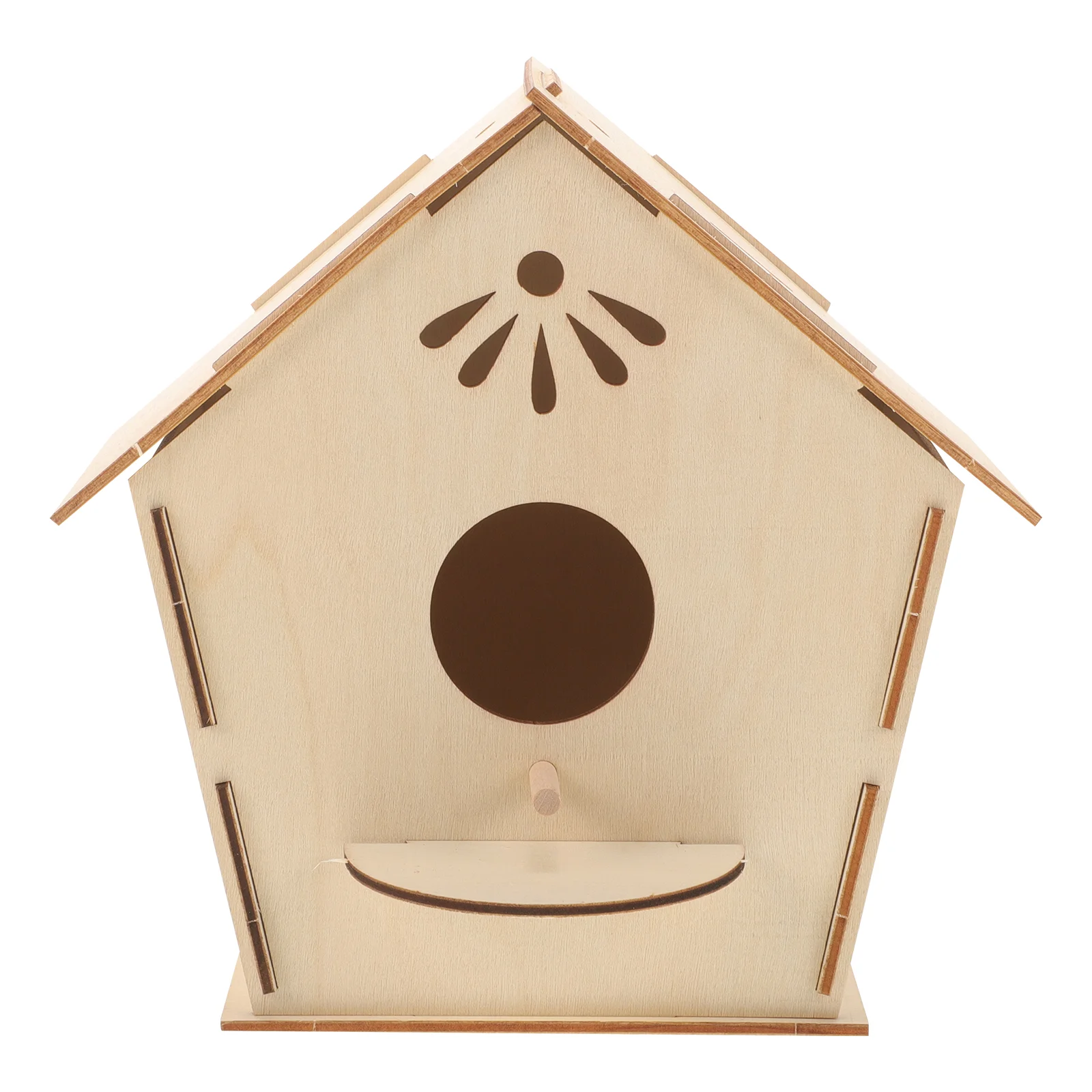 

Wooden Bird House Toy Painted Unfinished DIY Kit Painting Decorative Graffiti Birdcage Hanging Craft