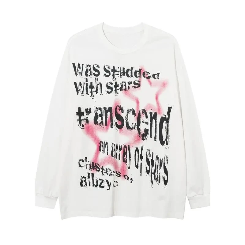 

Осень-зима 2025: толстовка с круглым вырезом в американском темном стиле с буквенным принтом, высококачественный роскошный топ для мужчин и женщин