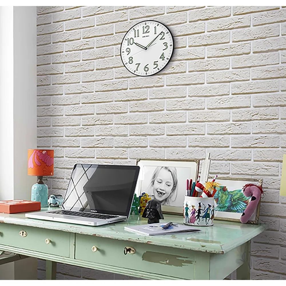 ساعة حائط سوداء مقاس 12 بوصة بأرقام مضيئة وحركة كوارتز تعمل بالبطارية لديكور المكاتب المنزلية