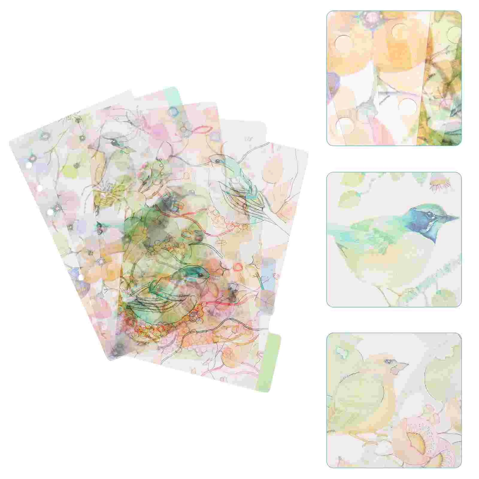 2 Sets Pocket Slip Index Labels Notebooks Cardboard Tab Dividers Plastic Tabs Colored Sorter