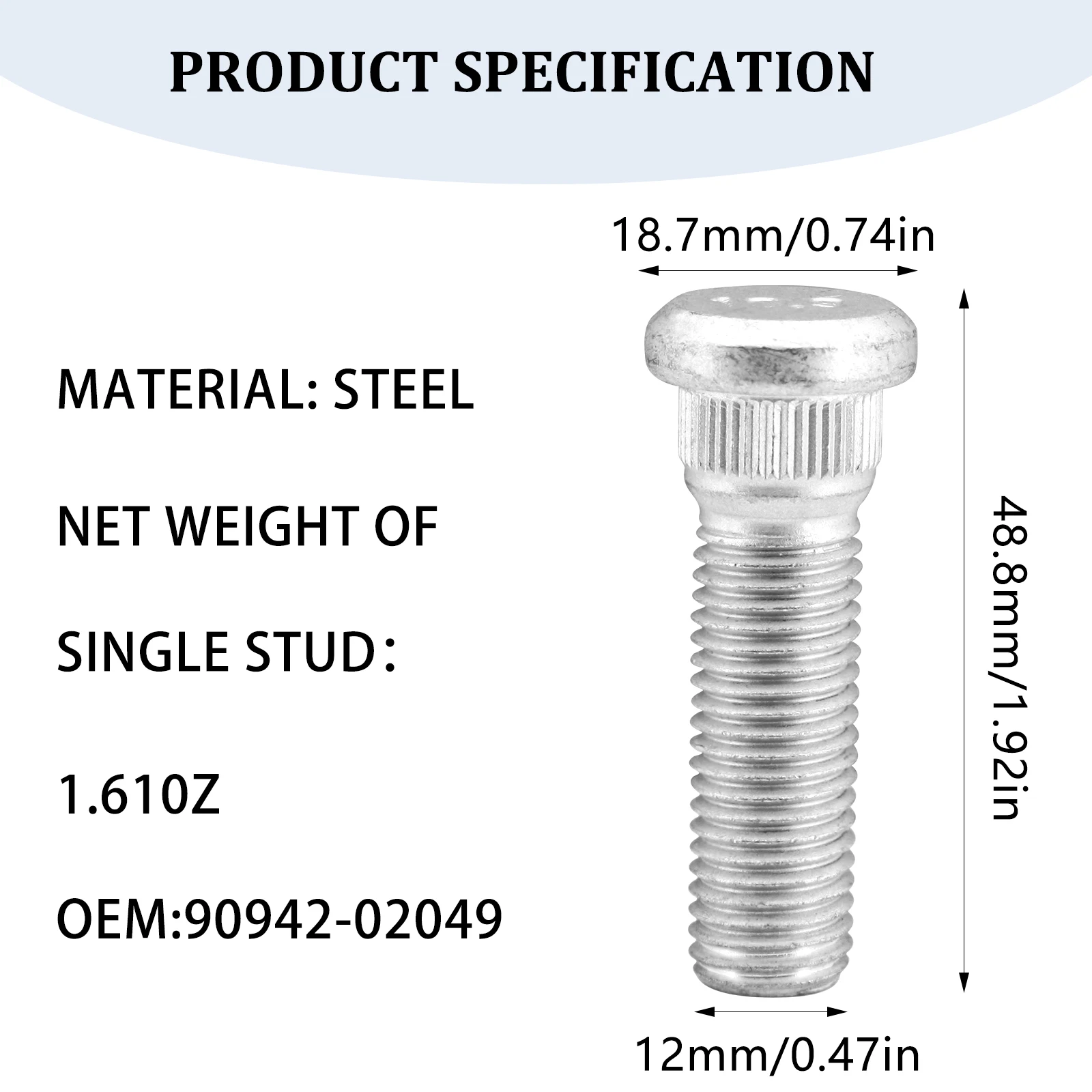 For Toyota FJ Cruiser 2006-2018 Car Wheel Lug Stud Nuts 90942-02049 90942-0203 90942-02070 M12x1.5 Steel Lug Bolts