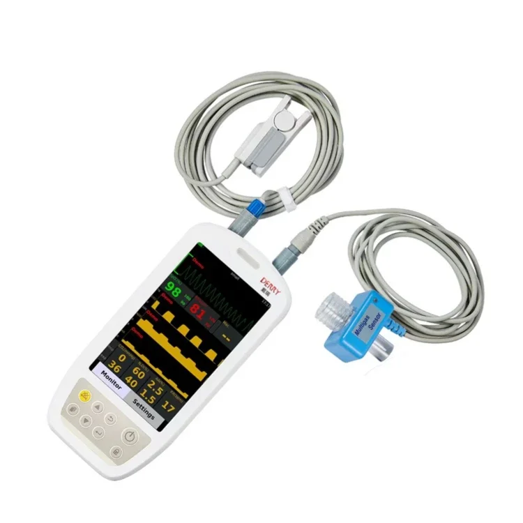 DERRY Portable Handheld EtCO2 Veterinary Anesthesia Monitor Multi-gas Anesthesia Sensor Capnograph Monitor - Image 4