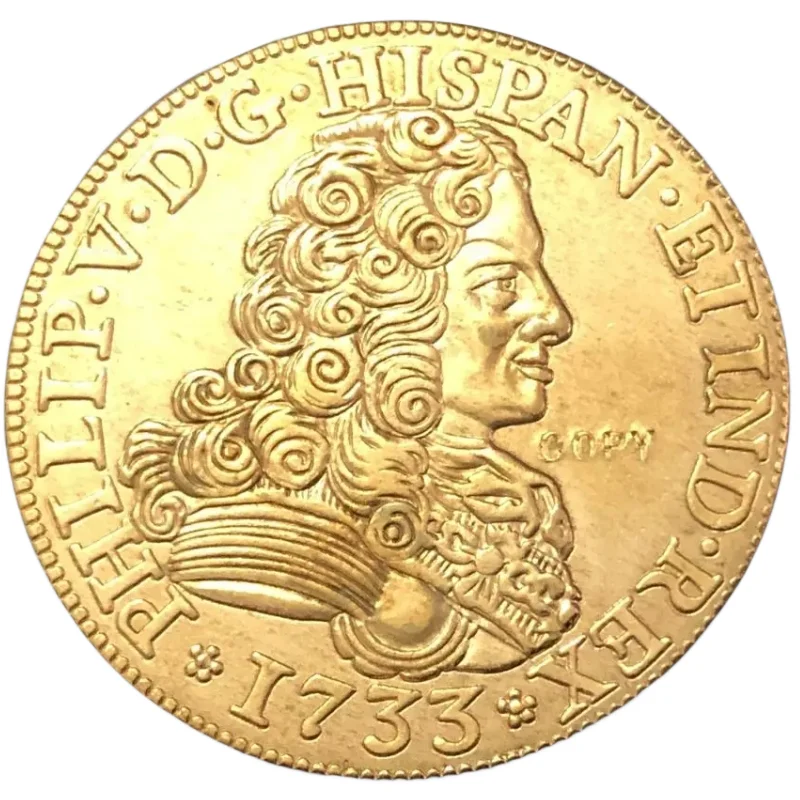 

1733 Spain 4 Escudos-Felipe V Seville Gold Copy Coin