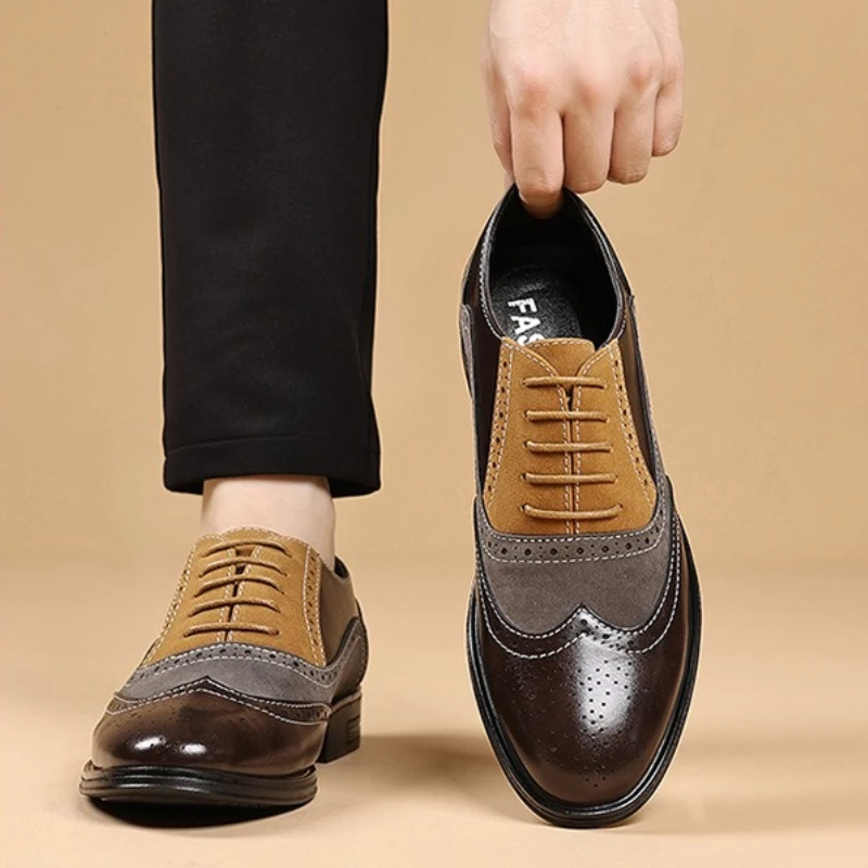 أحذية رسمية للمكتب للرجال مقاس كبير لعام 2026، أحذية زفاف رجالية مريحة ومتعددة الوظائف منخفضة القطع يوميًا