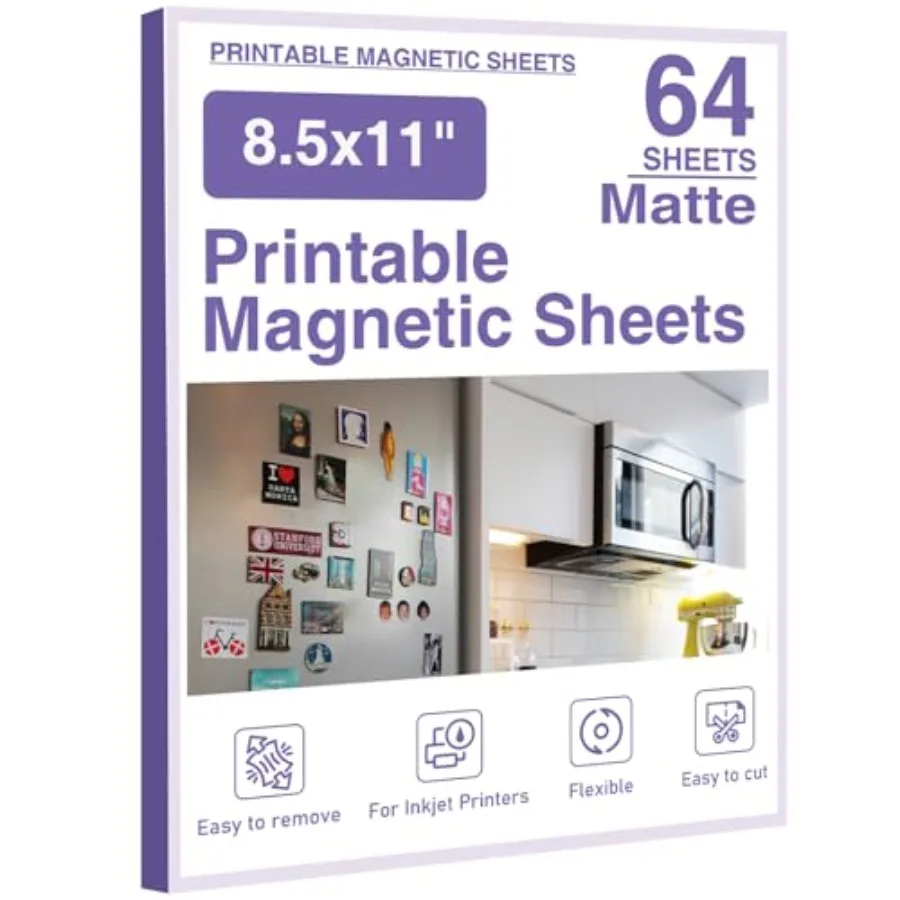 

Магнитные листы для печати 8,5x11 дюймов, матовые, без клеевого слоя, для струйных принтеров, гибкие, магнитная бумага
