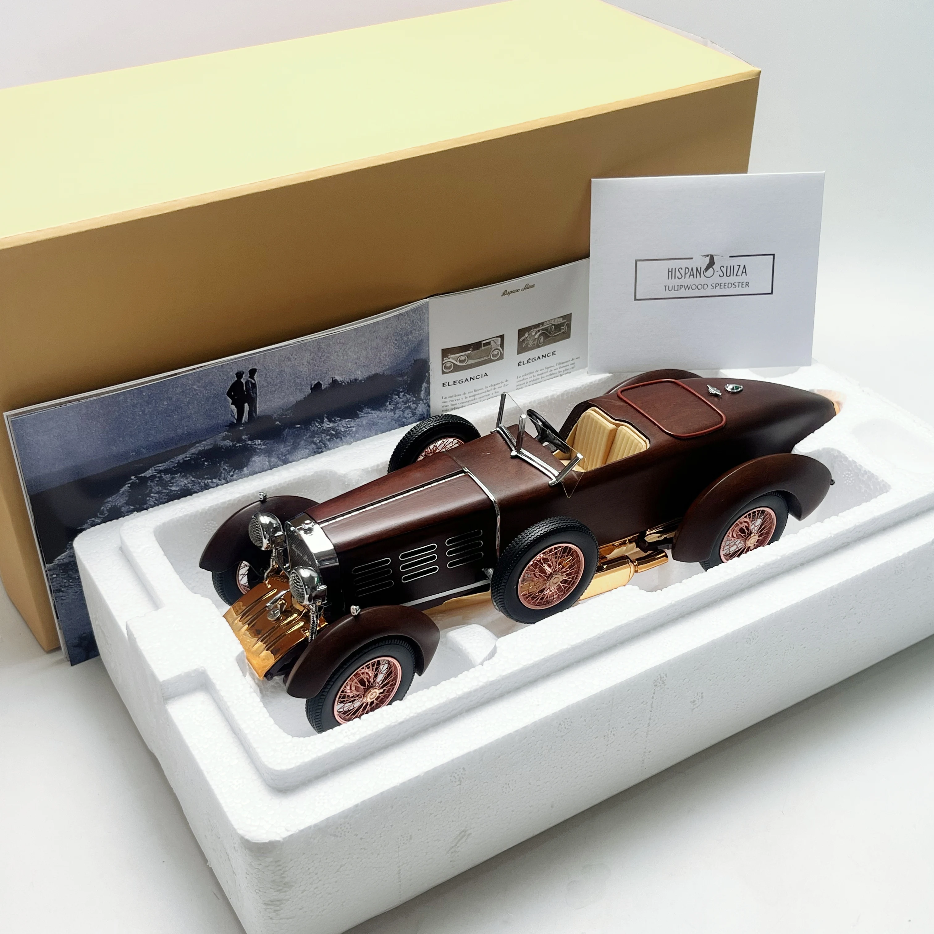 Diecast 1/18 TRL escala Tulipwood Speedster H6C Hispano Tulipwood coche modelo coleccionable juguete para regalo recuerdo adorno de exhibición
