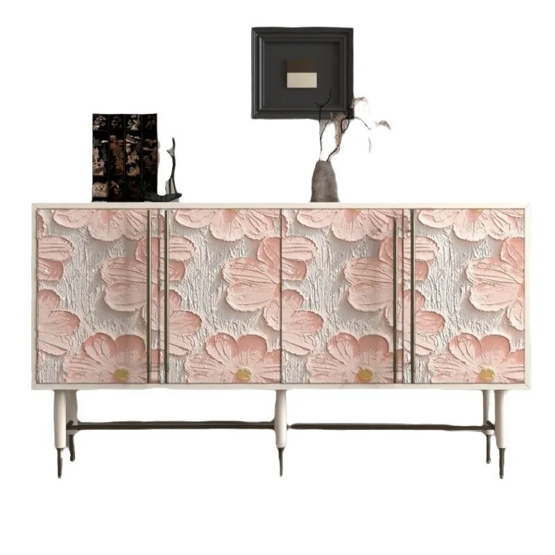 

Light luxury lacquered solid wood sideboard, modern simple living room storage entry, decoration cabinet, home wine cabinet