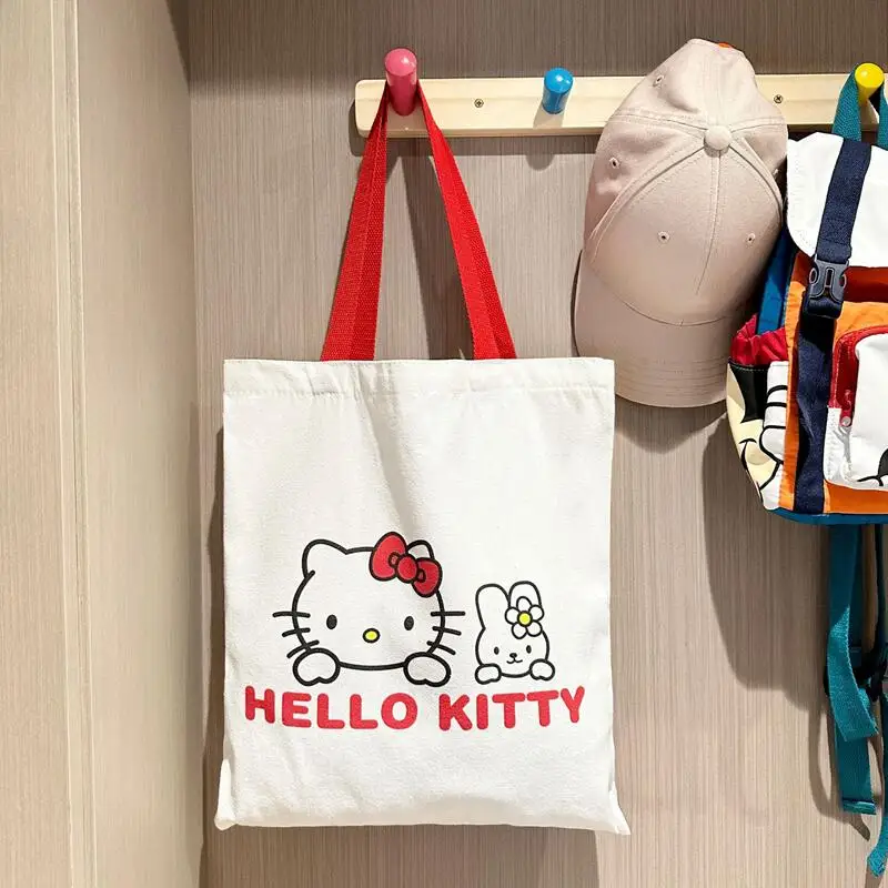 

Sanrio Hello Kitty Handbag Miniso Anime Cartoon Cute KT Cat Kawaii Shoulder Bag Fashion Travel Shopping Bag Girls Holiday Gifts