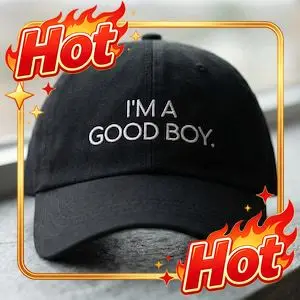 Custom Hat I’M A GOOD BOY Embroidered Hat, Funny Statement Cap, Cute Bold Text Baseball Hat, Trendy Meme Hat, Gift