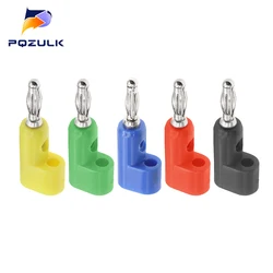 5PCS Electrical Connecting Tool 4mm bending Banana Jack Plug Socket for Binding Post Test Probes Terminal Connector L the shape