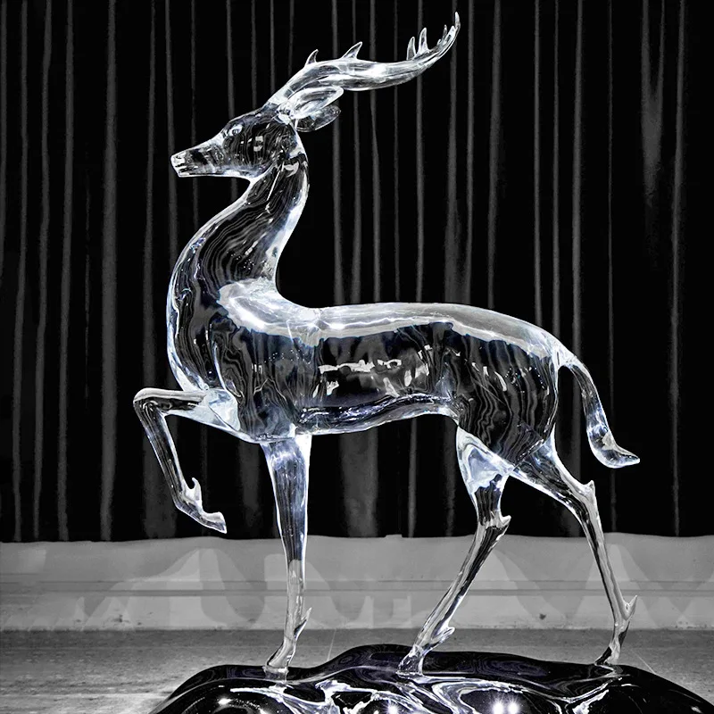 Hotel indoor large floor-to-ceiling sculpture ornament Shopping mall sales office lobby decoration Transparent resin sculpture