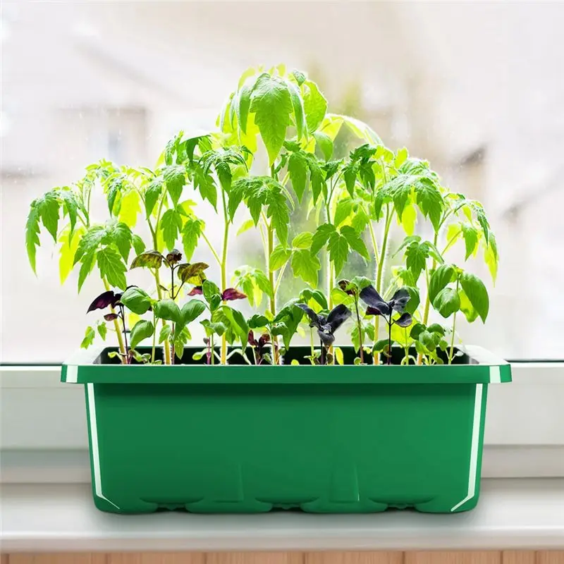 A84E-Plant Starting Trays Plant Starting Kit Mini Greenhouse Germination Kit For Seed Growing,12Pcs