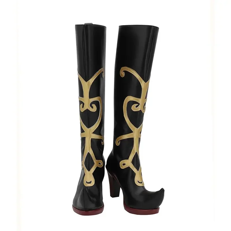 FC6Movie Anna Cosplay Elsa Boots Shoes Footwear Adult Girls Queen Roleplay Shoes Boot High Heel Boots Halloween Party Custo@FC8！