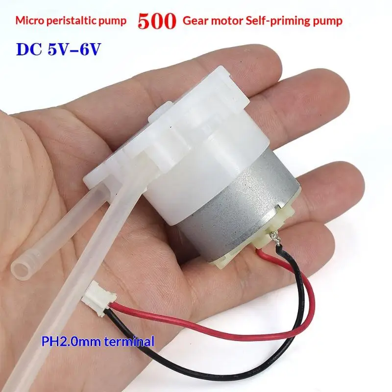 Hot 1Pcs DC 5V 6V 500 Metal Brush Geared Motor Micro Peristaltic Pump Dosing Liquid Water Squeeze Pump For Lab Ink Sampling Pump view 2