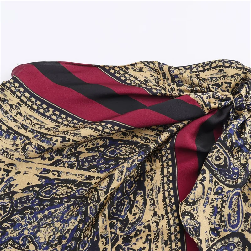 2026 outono novas roupas femininas moda casual versátil elegante temperamento férias estilo paisley saia embrulhada