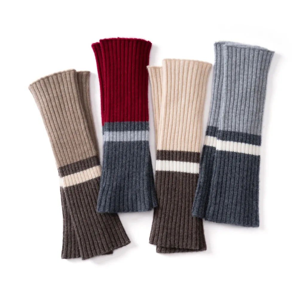 manchons-colores-manchons-coteles-sans-doigts-manchons-longs-gants-longs-sans-doigts-pour-l’automne-et-l’hiver-ideaux-pour-les-trajets-quotidiens