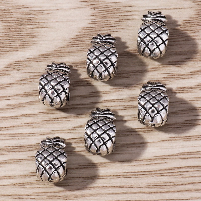 Tusember 30 Stück 6*11mm Legierungs-Ananas-Abstandsperlen für DIY Sterling Armband, handgefertigte Schmuckherstellung, Zubehör – Detail 5