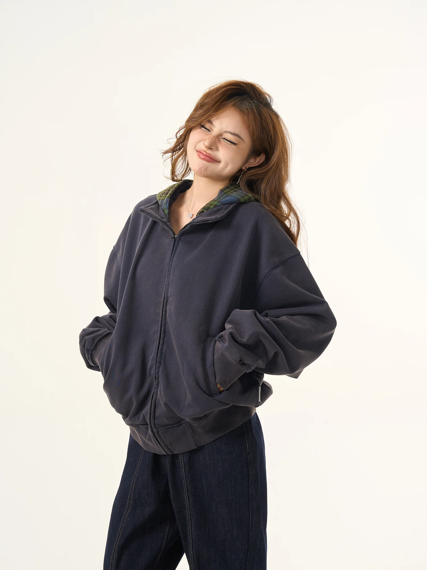 

Американский ретро клетчатый открытый кардиган с капюшоном, толстовка для мужчин CleanFit, искусственный дизайн из двух предметов, шляпа irt, модная верхняя одежда