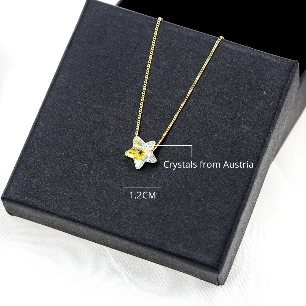 BAFFIN Simple Star Beaded Necklaces Pendant Crystals from Austria Silver Color Chain Necklaces For Women Office Jewelry