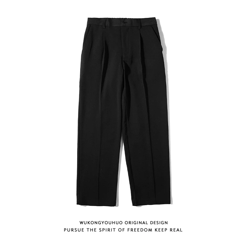 

Ретро-брюки унисекс свободного кроя с широкими штанинами, однотонные, драпированные, в уличном стиле, молодежные, прямого кроя