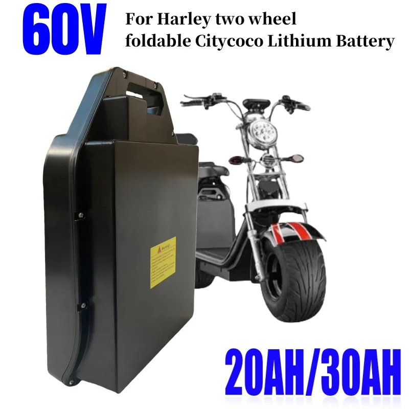 60V 18650 Battery For Harley Citycoco Motorcycle Lithium battery 20Ah 30Ah 2000W High power Waterproof Electric vehicle battery