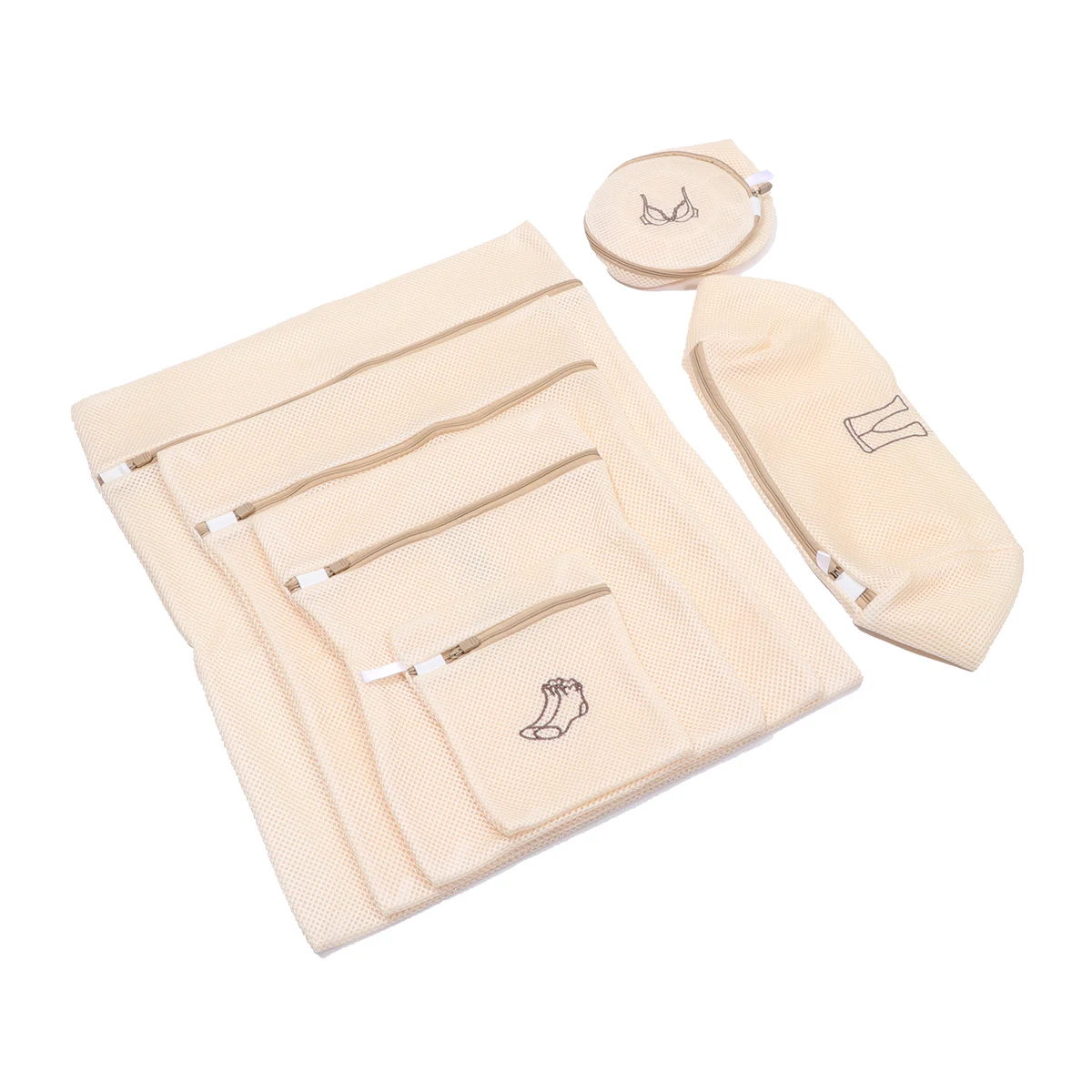 

6 pcs Laundry Bags for Delicate Clothes Machine Washable Mesh Set Garment Protection WrinkleFree Polyester Storage