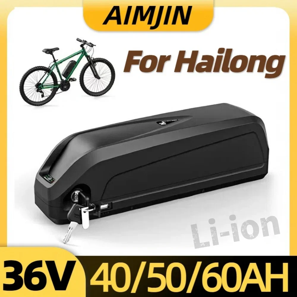 36V 40Ah 50Ah 60Ah  Lithium-ion Rechargeable Battery For Hailong Electric Bicycle Battery Built in BMS Safe and durable