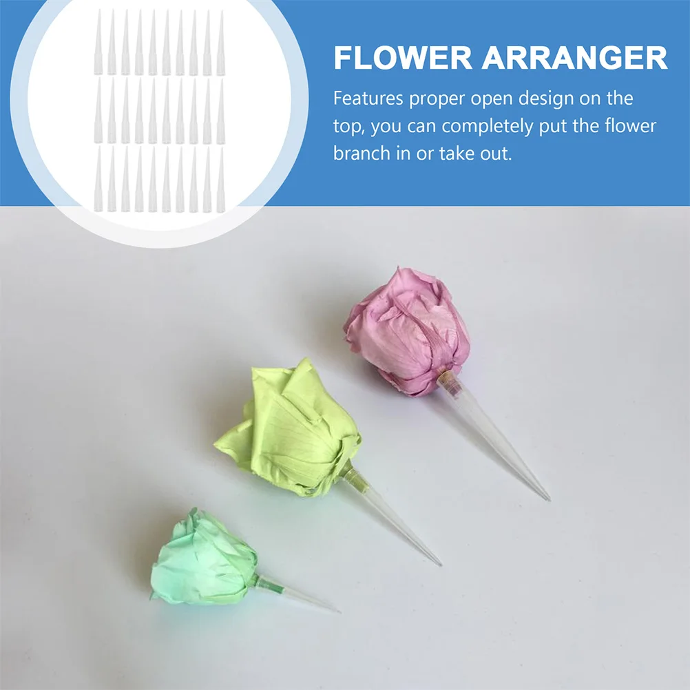 

150 Pcs Flower Mud Holder Floral Stem Water Tubes Vials Arrangement Supplies for Fresh Flowers