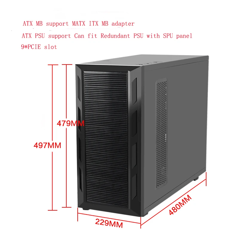 New design gaming computer cases & towers case 10*5.25 CD room include adapter 15*3.5