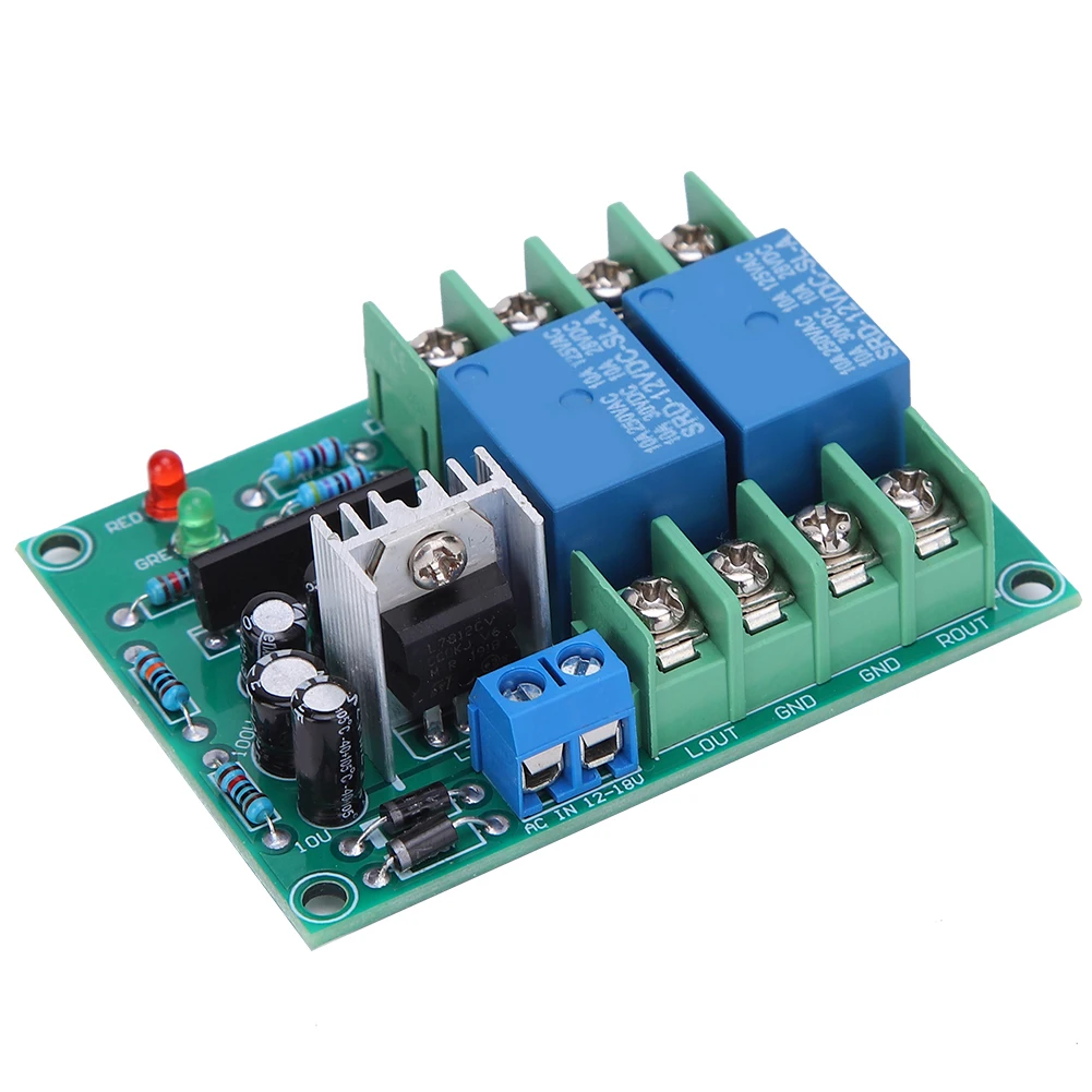 لوحة دوائر حماية مكبر الصوت 10A AC12‐18V وحدة ثابتة ثنائي القناة مكون تأخير كتم الصوت مكون إلكتروني #3
