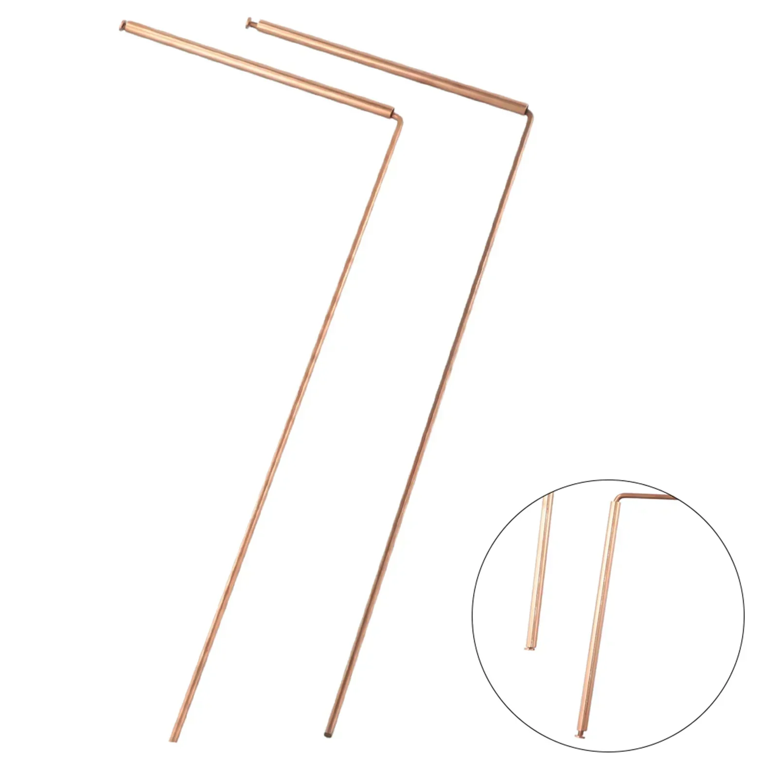 2pcs 99.9% Copper Probe Detector Rod Metal Positioning Rod Dowsing Rods For Gold Water Treasure Minerals Finding Tools