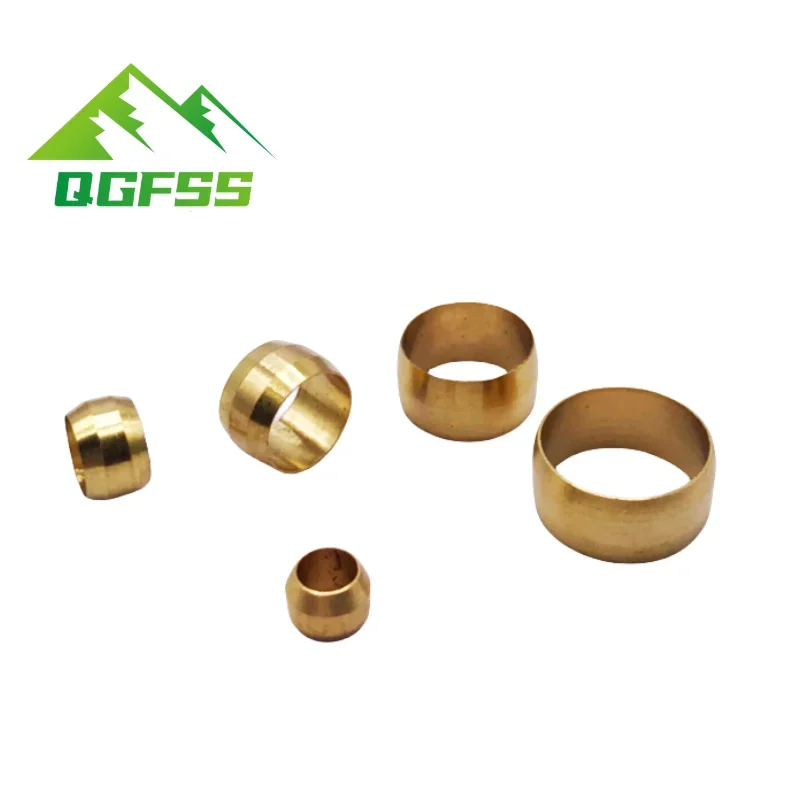 

10pc Brass Double taper ferrule 4 6 8 10 12 14 20mm OD Compression Sleeve seal ring fittings Tube centralized lubrication system