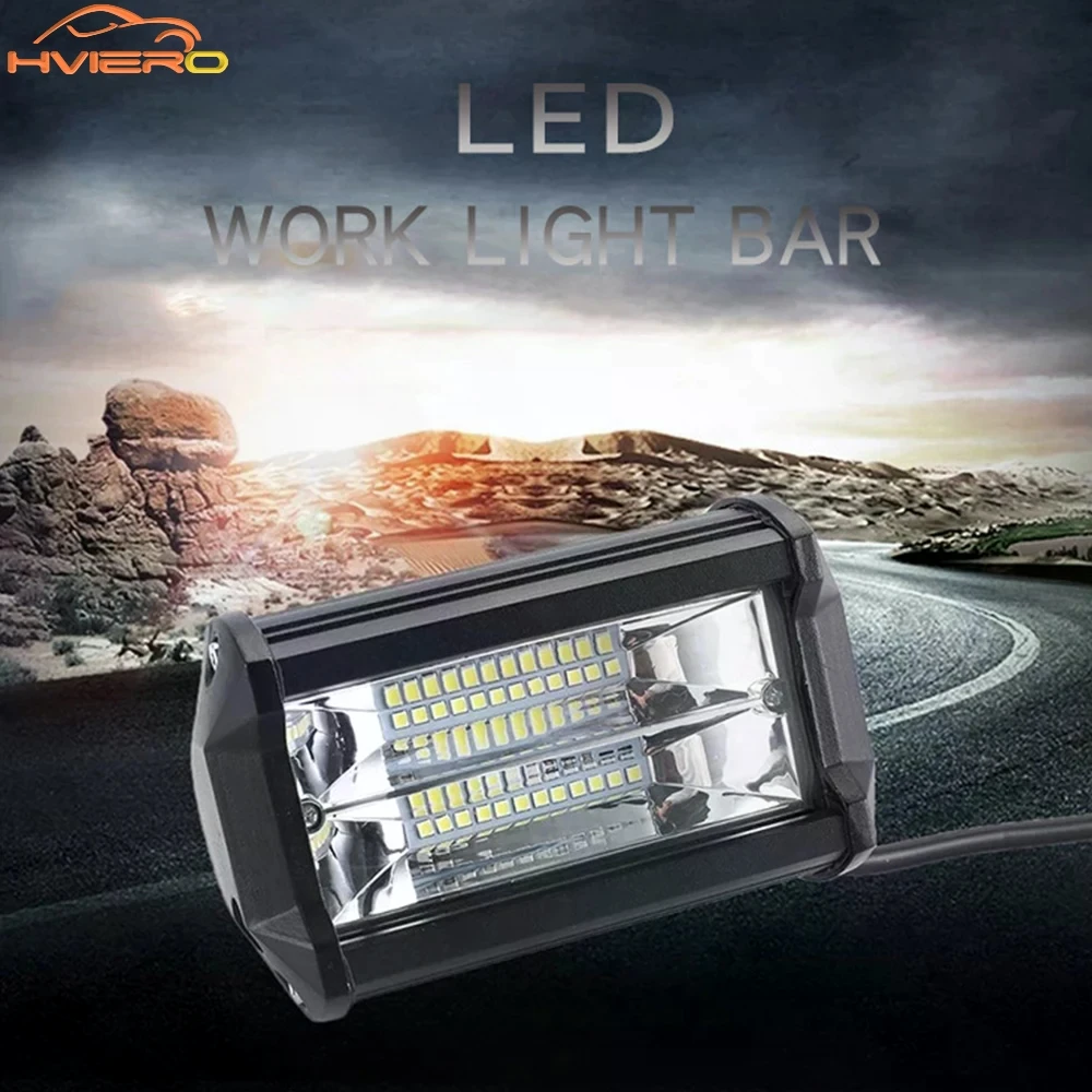 

72W Work Spotlight DC 12V LED Light Bar IP68 Waterproof White 6500K for Truck Driving Offroad Boat Car Tractor Led Lamp