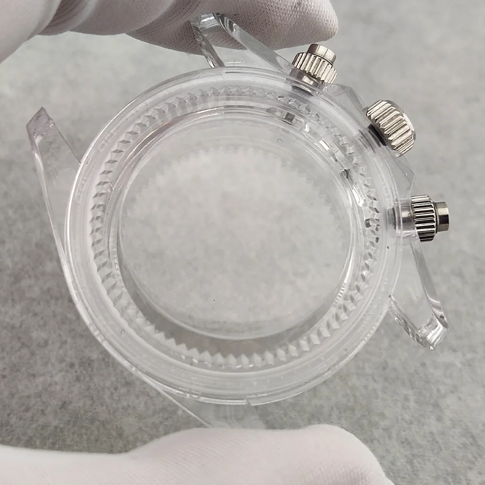 39 مللي متر حافظة VK63 حافظة ساعة كرونوغراف حافظة أكريليك شفاف VK63 حافظة زجاج أكريليك مقاوم للماء مناسبة لحركة VK63